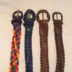 Lot of 4 braided belts